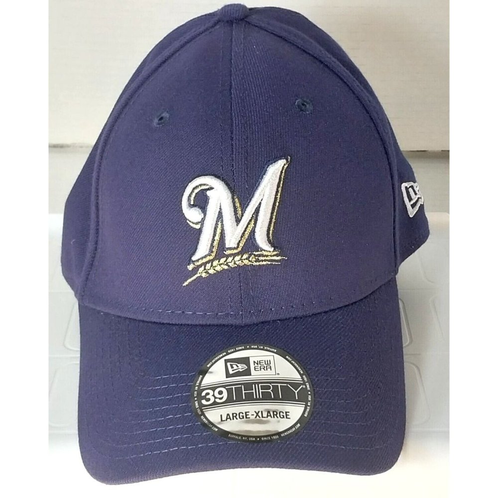 Milwaukee Brewers MLB Fitted Cap L/XL Quality Feel Stretch Fit